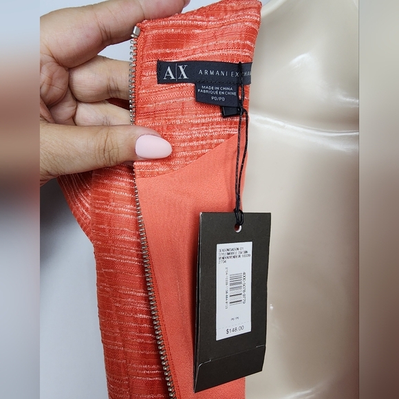 NEW Armani Exchange Fit and Flare Dress with Plunge Neckline (FAST SHIPPING) - Picture 5 of 8